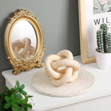 Yalikop 3 Link Wood Knot Decor - Hand Carved Coffee Table Decoration, Boho Chain Link Decor, Modern Shelf, Rustic Objects for Home Living Room Bedroom(White) - Homesidy.com