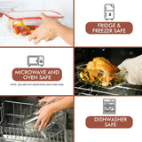 Razab 35 Pc Set Glass Food Storage Containers with Lids - Meal Prep Airtight Bento Boxes BPA - Free 100% Leak Proof (15 lids,15 glass &amp; 5 Plastic Sauce/Dip Containers) - Homesidy.com