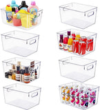 SKTEET Set of 8 Clear Plastic Storage Bins, 4 Large and 4 Small Stackable Storage Containers for Pantry Organization and Kitchen Storage Bins,Home Edit and Cabinet Organizers - Homesidy.com