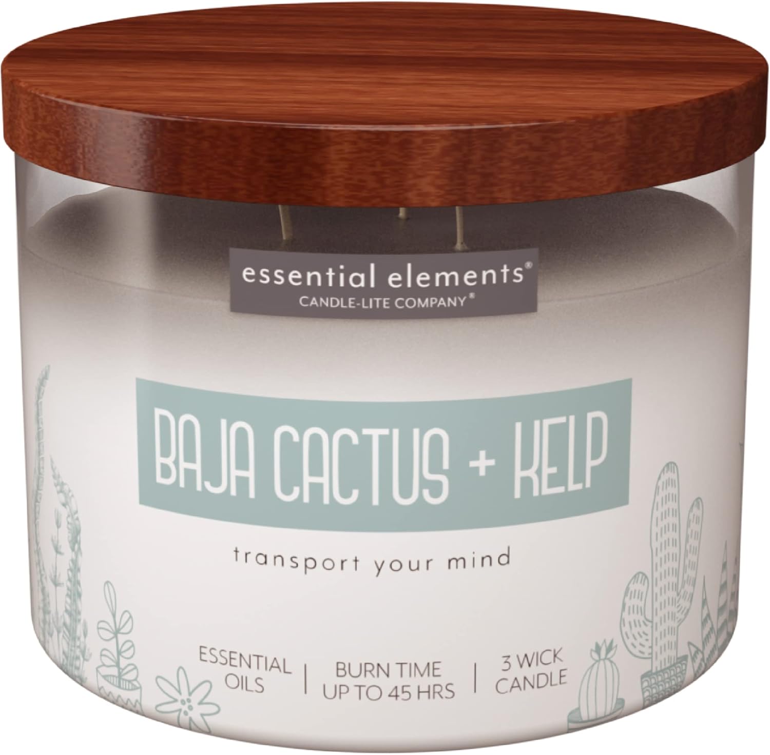 Candle - lite Essential Elements Scented Candles, Eucalyptus &amp; Mint Leaf, 14.75 oz Jar, Proudly Poured in The USA, Aromatherapy, 3 - Wick with 45 Hours Burn Time, Perfect for Creating a Relaxing Ambiance - Homesidy.com