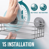 TAILI Shower Caddy Suction Cup 2 Pack with Hooks &amp; Soap holder, Heavy Duty Shower Organizer for Bathroom, No Drilling Bathroom Organizer with Large Capacity, Black Metal Storage Basket - Homesidy.com