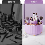 fanado 360° Rotate Makeup Brush Holder Organizer, Makeup Organizers Countertop, Makeup organization and Skincare Storage for Vanity, Desktop, Bathroom (White) - Homesidy.com