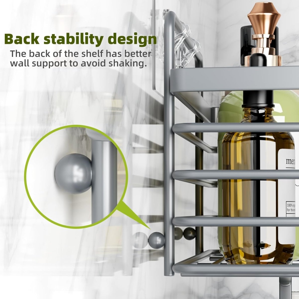Shower Caddy, Adhesive Shower Organizer with Soap Dish and 4 Hooks, Rustproof Stainless Steel Shower Shelves, Wall Mounted No Drilling Storage Shelf Basket Accessories for Bathroom &amp; Kitchen - Homesidy.com