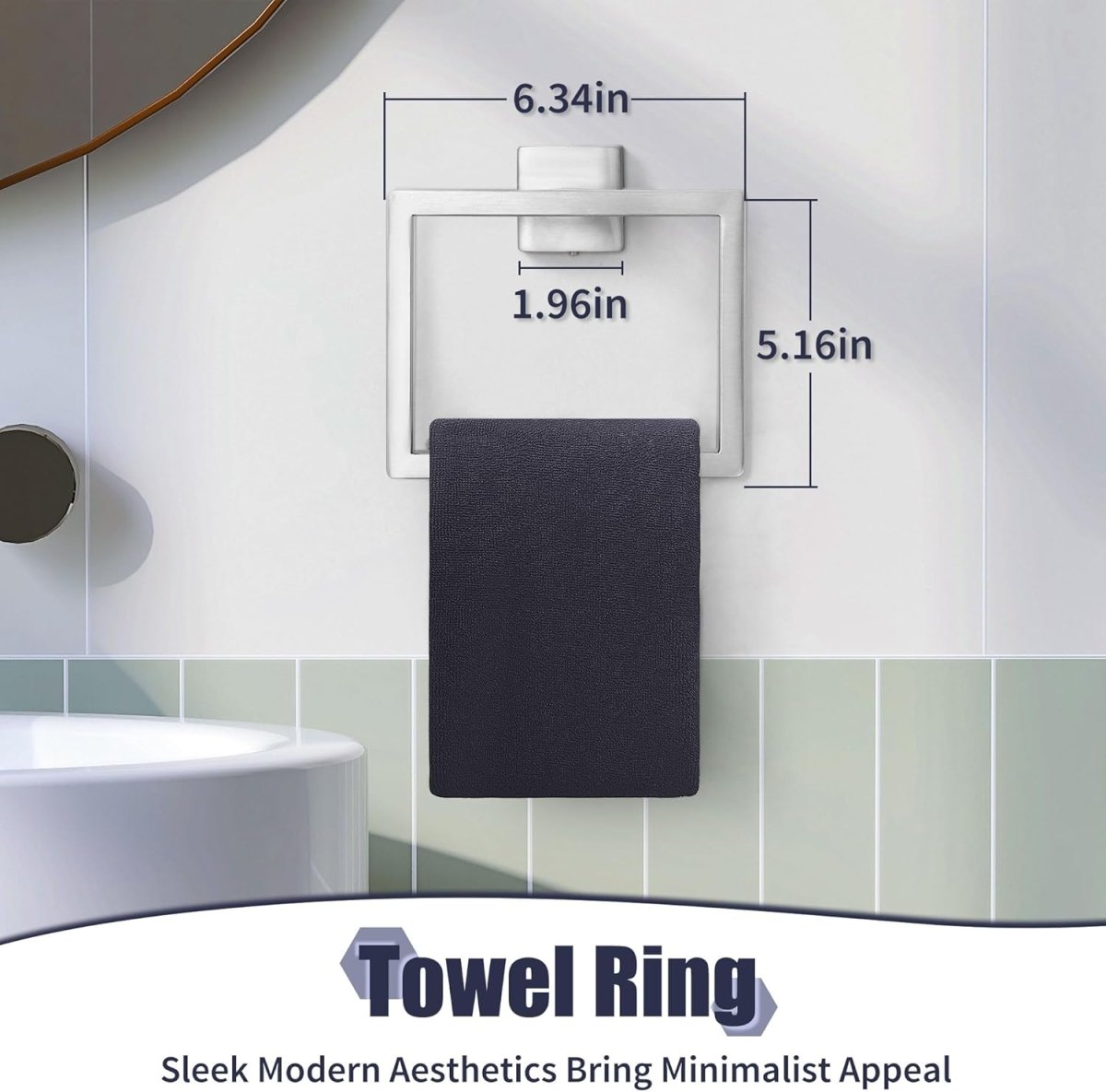 5 - Pieces Matte Black Bathroom Hardware Accessories Set, SUS304 Stainless Steel Bath Towel Bar Set, Towel Racks for Bathroom Wall Mounted. - Homesidy.com