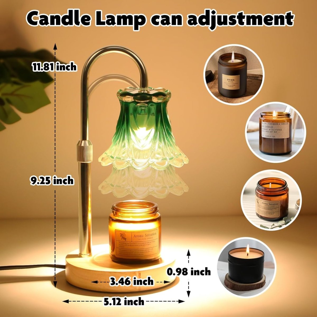 GEEZO Fragrance Candle Warmer Lamp，Electric Candle Warmer with Timer &amp; Dimmer，Mom Christmas Birthday Gifts for Women, House Warming Gifts New Home Bedroom Decor - Homesidy.com