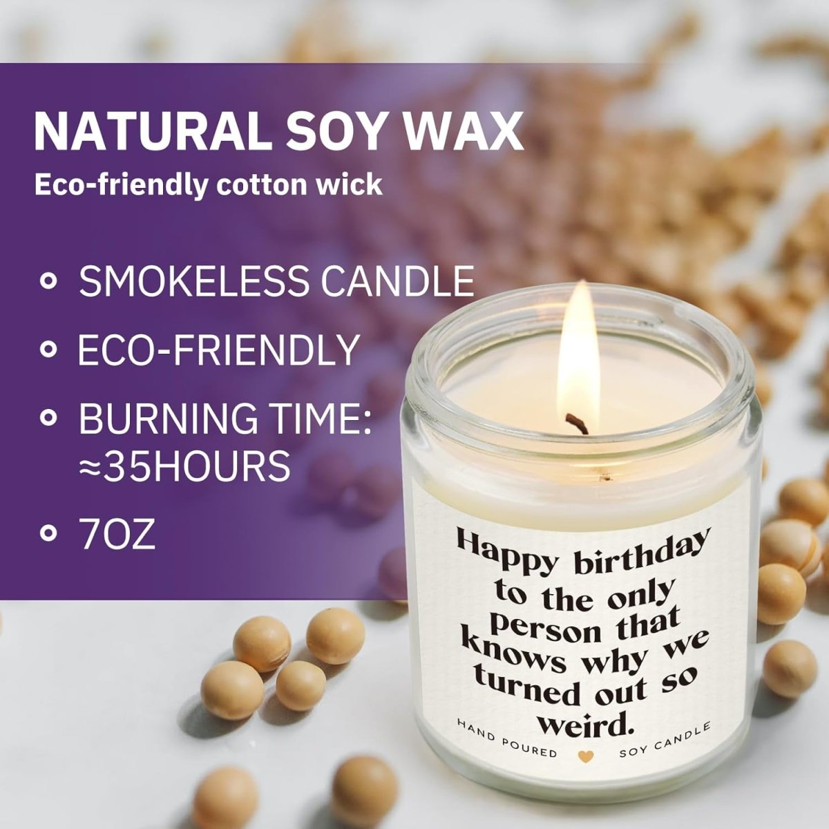 musaecoin Sister Birthday Gifts, Funny Gifts for Sister Christmas, Happy Birthday Gift for Women Sister Best Friend - Handmade Lavender Candle 7oz - Homesidy.com