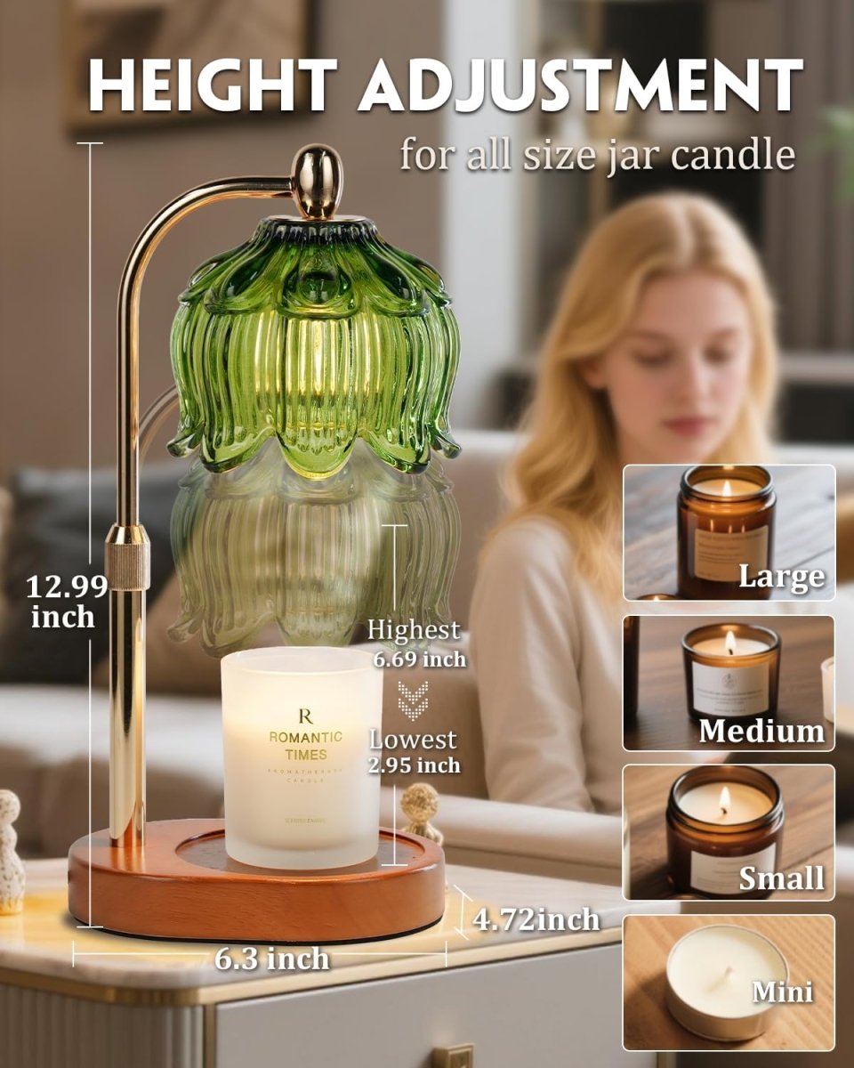Modern Candle Warmer Lamp with Timer, Dimmable Candle Lamp Warmer, Men Women Christmas Birthday Gifts, Black Candle Warmer, Adjustable Candle Light Warmer, Cozy Living Room Bedroom Home Decor - Homesidy.com