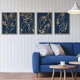 Glamativity 4 Pack Gold Wall Art Decor, Minimalist Single Line Real Metal Wall Art, Womans Body Shape Abstract Wall Art (Gold Classic Style, 17 x 11.8) - Homesidy.com