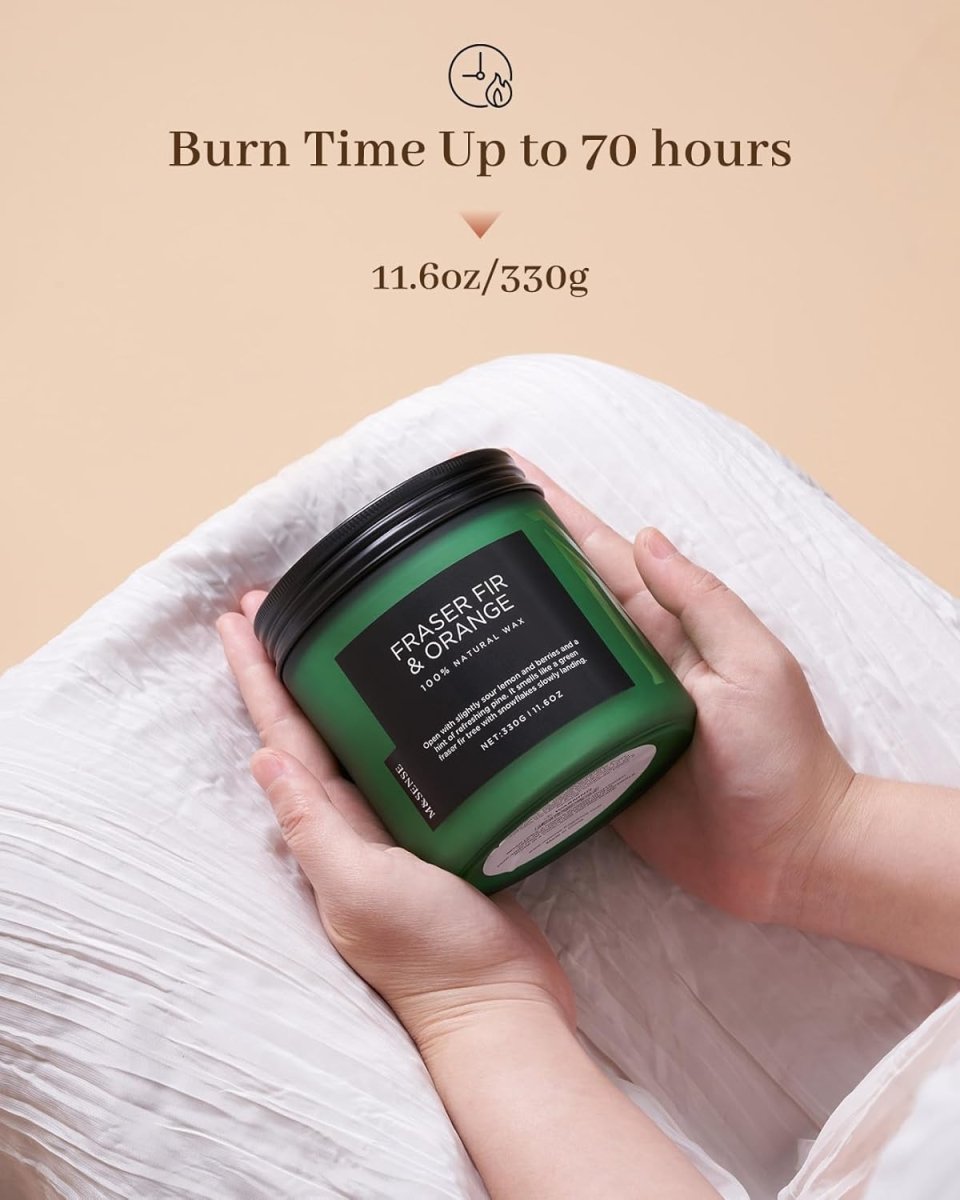 M&amp;SENSE Ode to Winter Soy Candles Strong Scented, 2 Wick Jar Candle 19.4oz 110 Hour Long Lasting, Lavender Sandalwood Organic Natural Aromatherapy Candle Gifts Bedroom Bathroom Home Decor - Homesidy.com