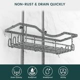 Shower Caddy Hanging Adjustable Shower Caddy, Rustproof Shower Organizer Extended Length Shower Caddy Over Shower Head with Hooks Soap Holder, Large Capacity Anti - Swing Bathroom Organizer, Black - Homesidy.com
