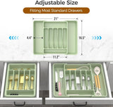 ukeetap Extra Large Expandable Silverware Organizer, BPA - Free Food - Safe Cutlery Flatware Organizer, Kitchen Utensil Drawer Organizer, Adjustable Silverware Holder for Spoons Forks Knives, Black - Homesidy.com