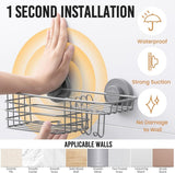 LEVERLOC Shower Caddy Suction Cup, 2 Pack Shower Shelves for Inside Shower with Hooks &amp; Soap Holder, NO - Drilling Bathroom Shower Organizer, Rustproof Meatl Shower Holder Storage, Black - Homesidy.com