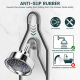Shower Caddy Hanging Adjustable Shower Caddy, Rustproof Shower Organizer Extended Length Shower Caddy Over Shower Head with Hooks Soap Holder, Large Capacity Anti - Swing Bathroom Organizer, Black - Homesidy.com