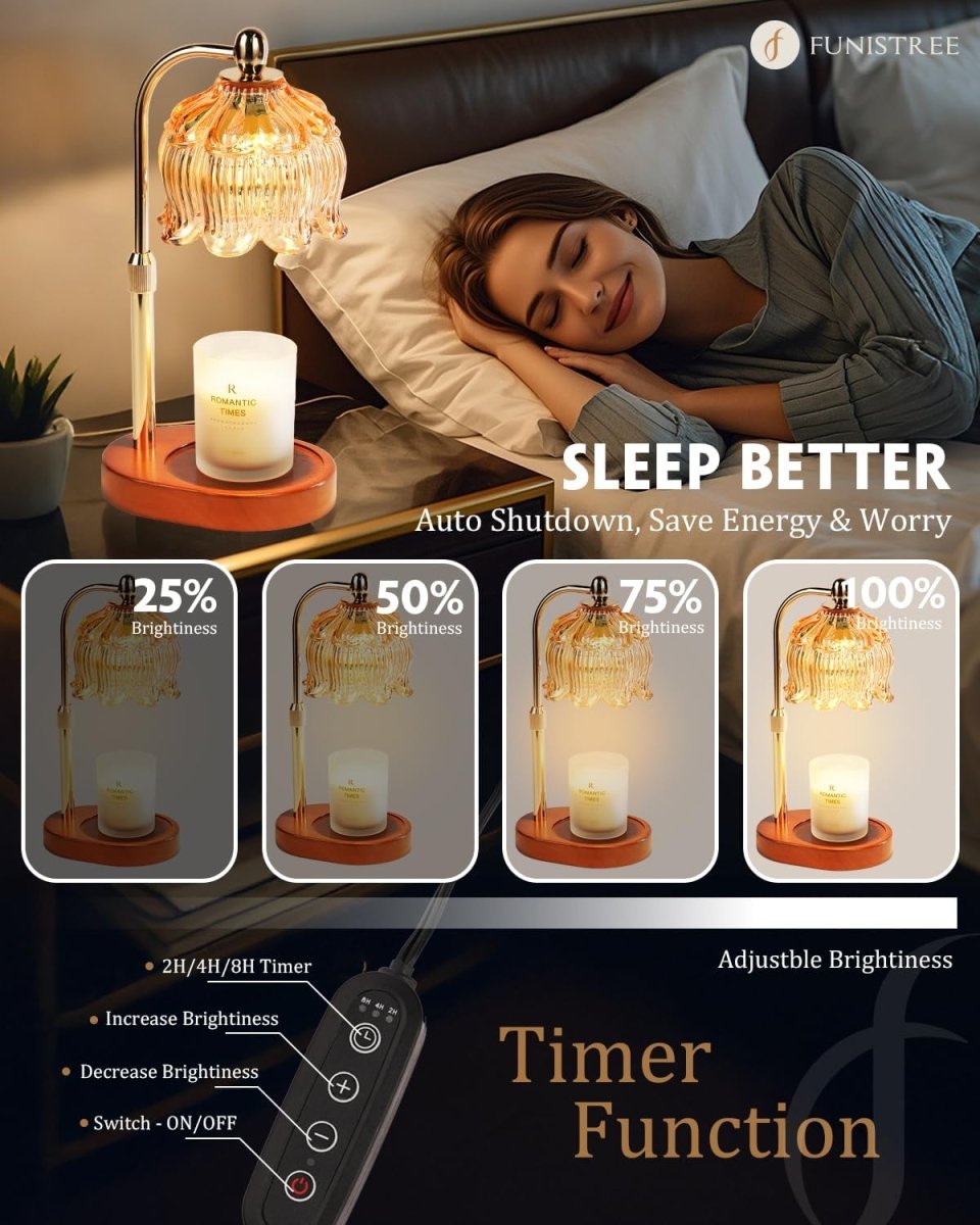 Modern Candle Warmer Lamp with Timer, Dimmable Candle Lamp Warmer, Men Women Christmas Birthday Gifts, Black Candle Warmer, Adjustable Candle Light Warmer, Cozy Living Room Bedroom Home Decor - Homesidy.com
