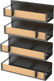 HuggieGems Metal 4 Pack Magnetic Spice Storage Rack Organizer for Refrigerator and Oven, Black Fridge Organizers and Storage - Homesidy.com