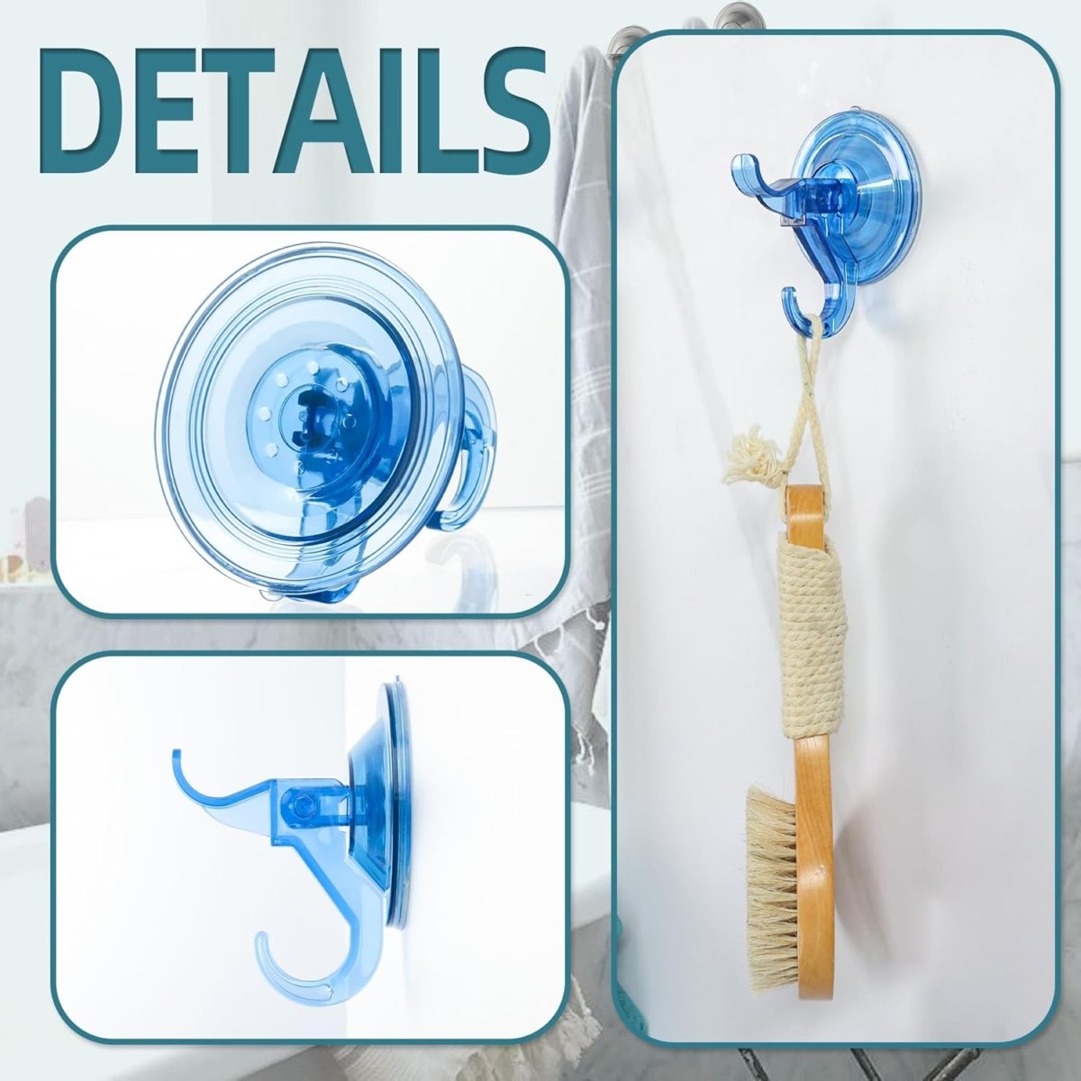 Antimbee 3 Pack Suction Cup Hooks, Clear Suction Cup Hanger, Removable Small Suction Cups for Shower, Bathroom, Glass, Door, Windows, Kitchen - Max Hanging up to 11 lbs on Smooth Surface - Homesidy.com