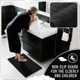 Yimobra Bathroom Rugs Non Slip Washable - Ultra Soft Absorbent Chenille Bath Mat, Quick Dry Shaggy Floor Carpet for Tub Shower, Gray Home Decor Accessories, 24x17 Inch - Homesidy.com