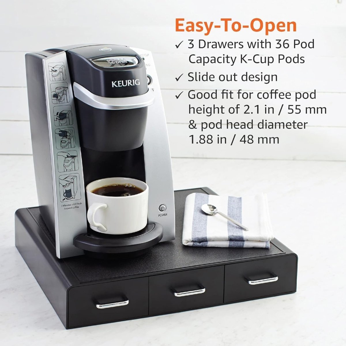 Amazon Basics Coffee Pod Storage Drawer for K - Cup Pods, 36 Pod Capacity, Black - Homesidy.com