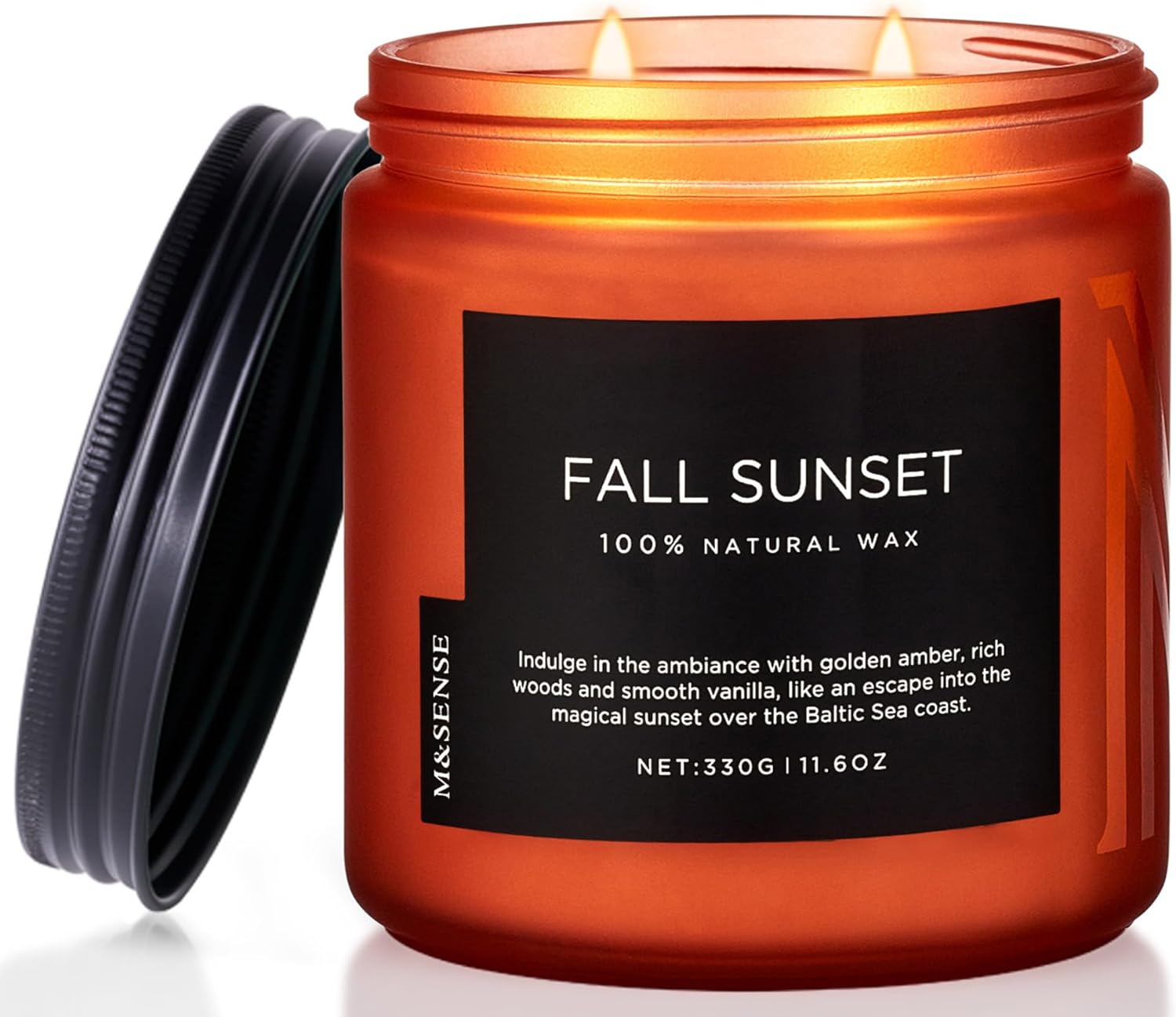 M&amp;SENSE Ode to Winter Soy Candles Strong Scented, 2 Wick Jar Candle 19.4oz 110 Hour Long Lasting, Lavender Sandalwood Organic Natural Aromatherapy Candle Gifts Bedroom Bathroom Home Decor - Homesidy.com