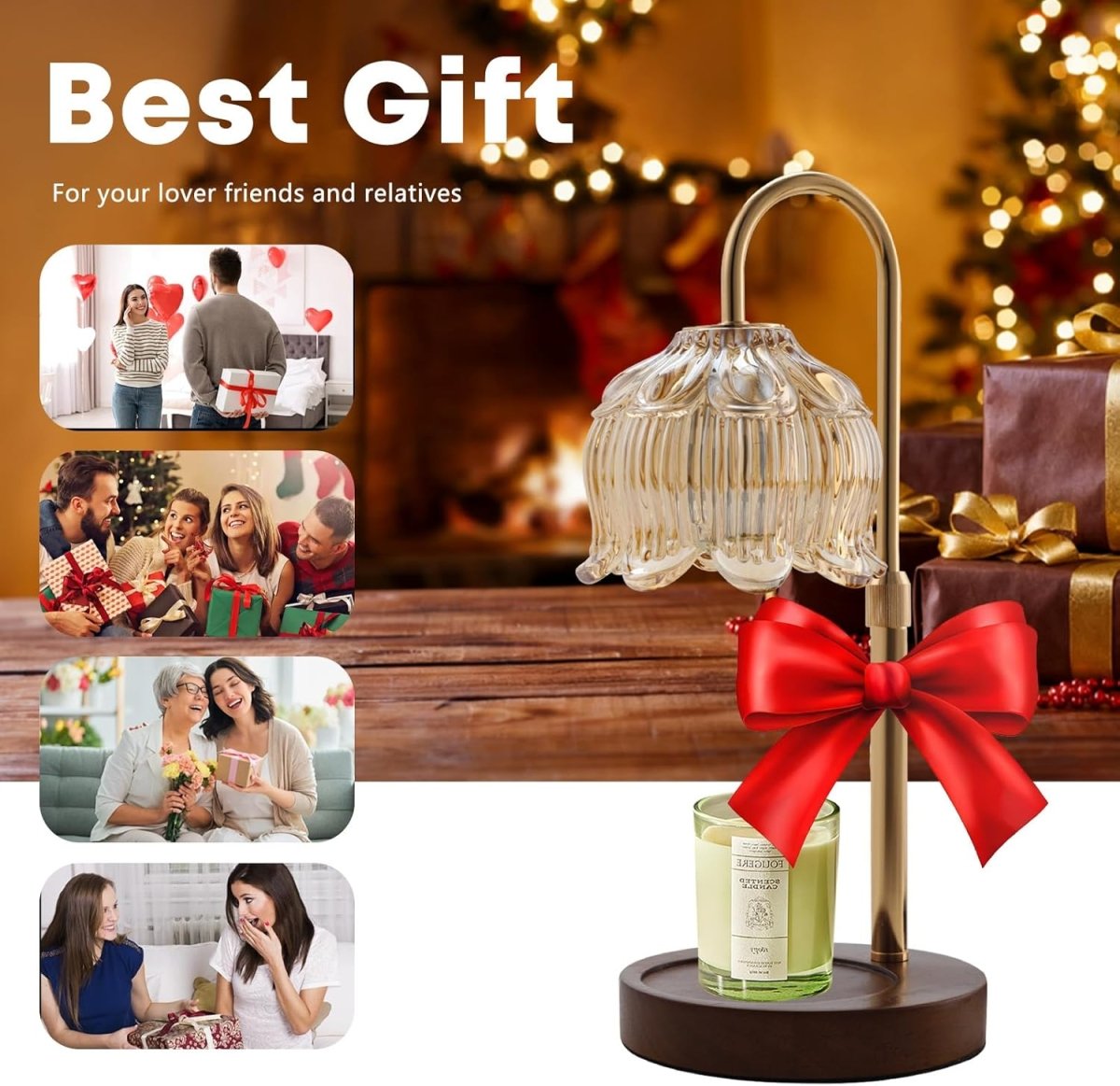 GEEZO Fragrance Candle Warmer Lamp，Electric Candle Warmer with Timer &amp; Dimmer，Mom Christmas Birthday Gifts for Women, House Warming Gifts New Home Bedroom Decor - Homesidy.com
