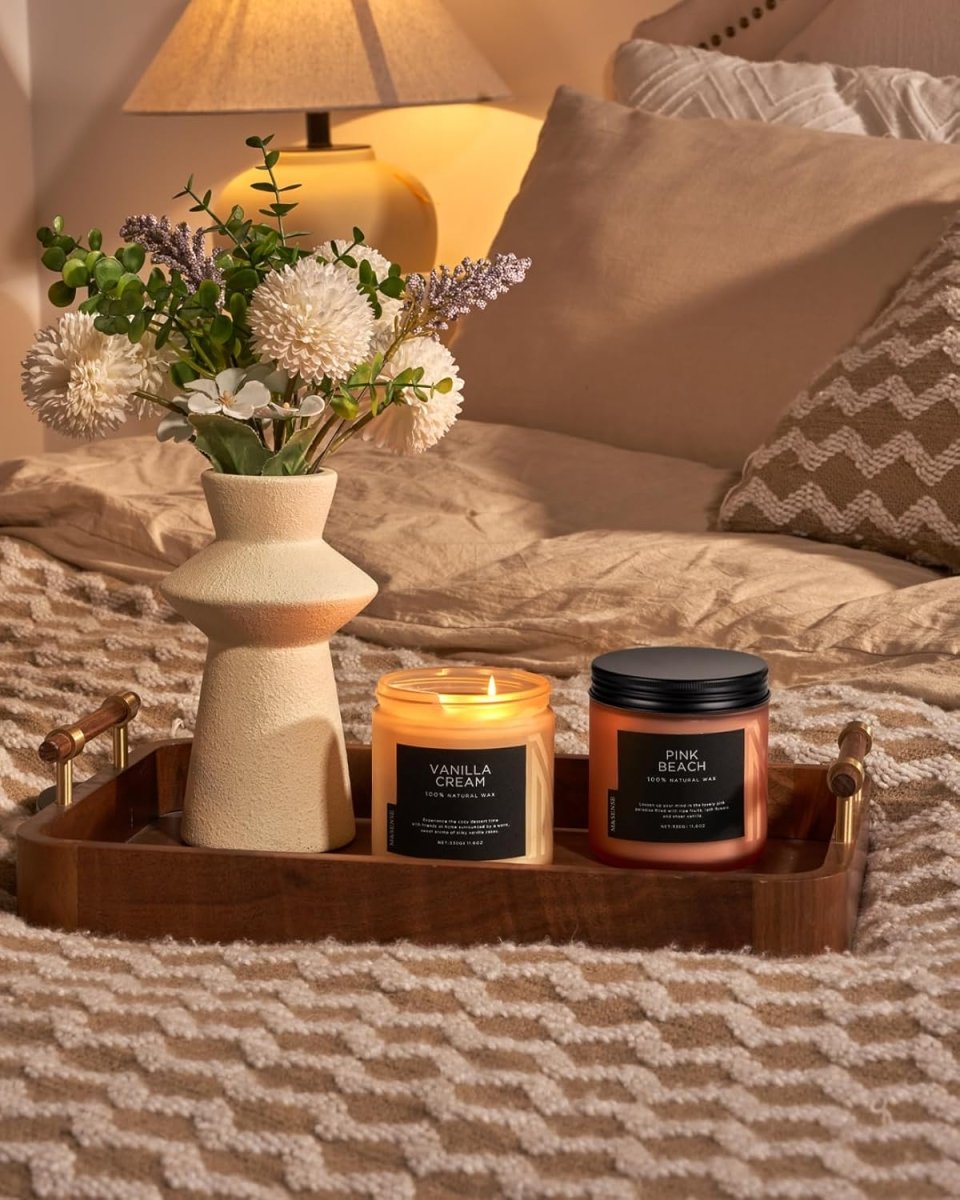 M&amp;SENSE Eucalyptus &amp; Mint Soy Candles for Home Scented, 11.6oz 70 Hour Burn Aromatherapy Candle Gift for Stress Relief, Meditation, Yoga, Relaxing SPA, Reusable Jar for Men and Women - Homesidy.com
