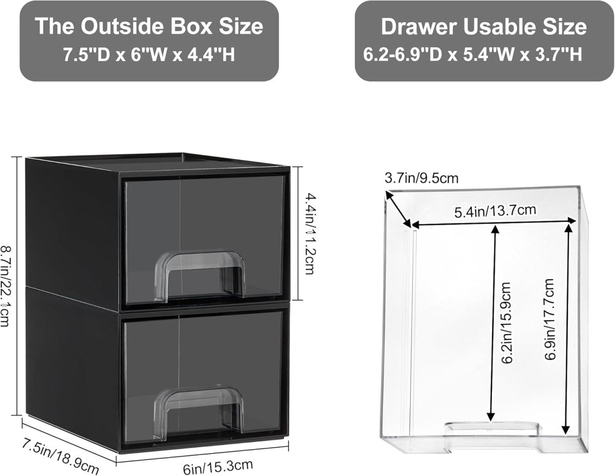 Vtopmart 4 Pack Small Clear Stackable Storage Drawers,Acrylic Bathroom Makeup Organizer,Plastic Storage Bins For Vanity, Undersink, Kitchen Cabinets, Pantry, Home Organization - Homesidy.com