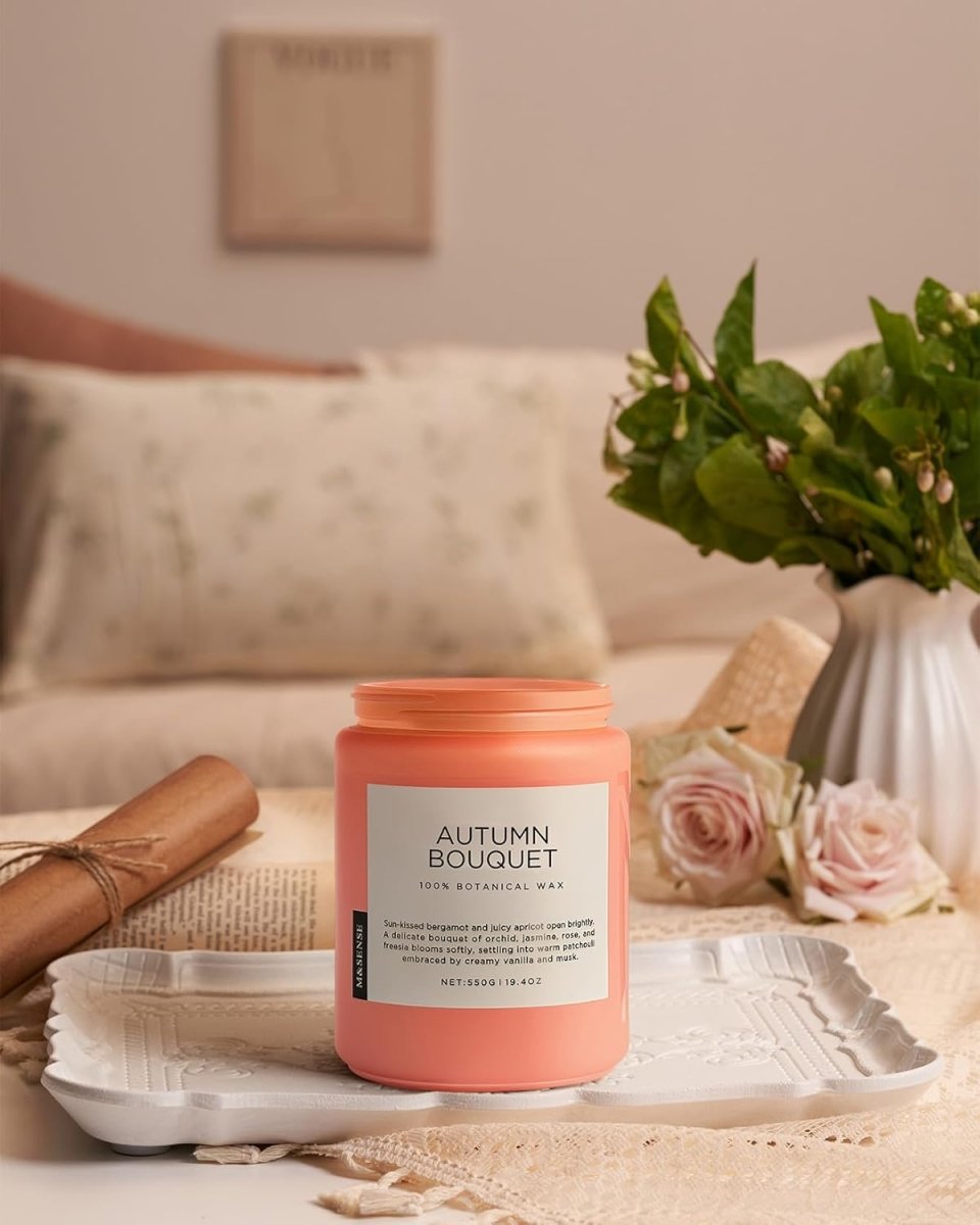 M&amp;SENSE Ode to Winter Soy Candles Strong Scented, 2 Wick Jar Candle 19.4oz 110 Hour Long Lasting, Lavender Sandalwood Organic Natural Aromatherapy Candle Gifts Bedroom Bathroom Home Decor - Homesidy.com