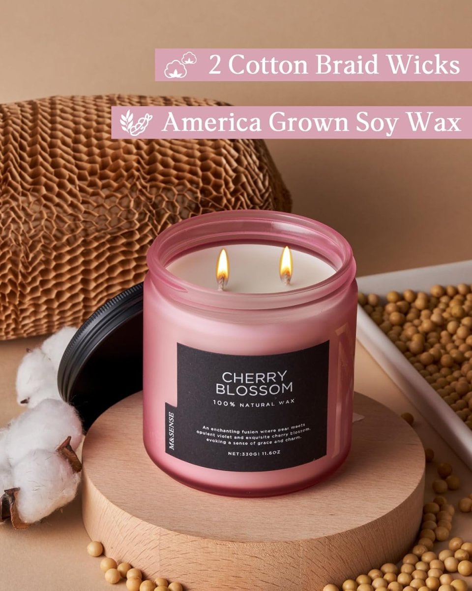 M&amp;SENSE Eucalyptus &amp; Mint Soy Candles for Home Scented, 11.6oz 70 Hour Burn Aromatherapy Candle Gift for Stress Relief, Meditation, Yoga, Relaxing SPA, Reusable Jar for Men and Women - Homesidy.com
