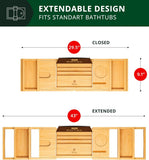 ROYAL CRAFT WOOD Bathtub Tray Caddy for Tub, Bamboo Bath Shelf, Premium Foldable Wood Bath Table, Expandable Bathtub &amp; Bathroom Accessories, New Home Gifts for Mom, Housewarming, Anniversary, Wedding - Homesidy.com