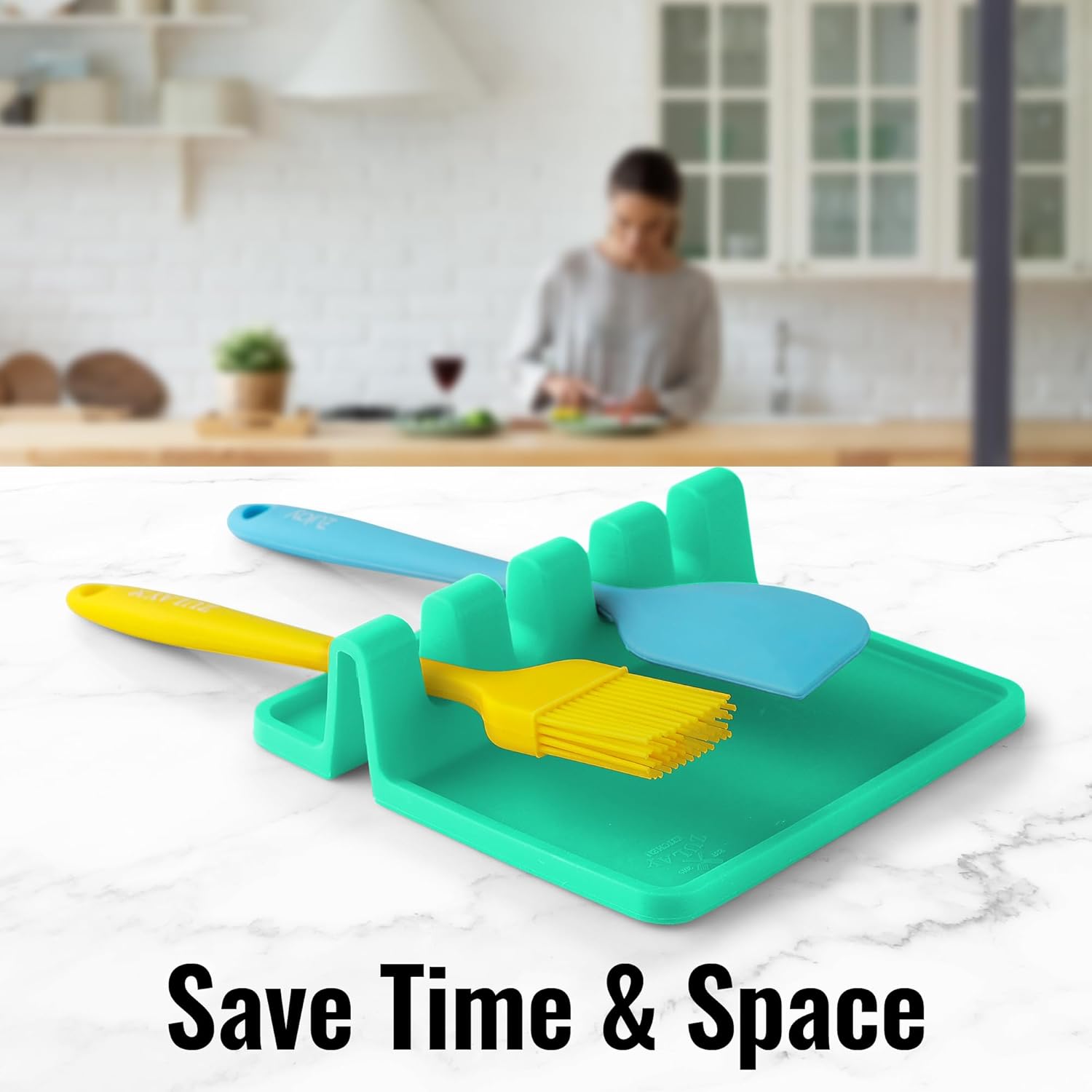 Zulay Kitchen Spoon Rest for Multiple Utensils High Heat - Resistant Silicone Drip Pad, BPA - Free Spoon Holder for Stove Top, Kitchen Gadget Holder for Ladles, Tongs, Cooking Spatula - Makes Great Gift - Homesidy.com