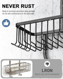 MSAICOE Shower Caddy Hanging - Never Rust Shower Hanging Organizer - Aluminum Over the ShowerHead Caddy with Soap Basket and 6 Hooks for Razor/Sponge (Black) - Homesidy.com