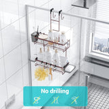 Aitatty Over the Door Shower Caddy Hanging: Black Rustproof Shower Organizer over the Door - No Drilling Bathroom Rack for Inside - Homesidy.com