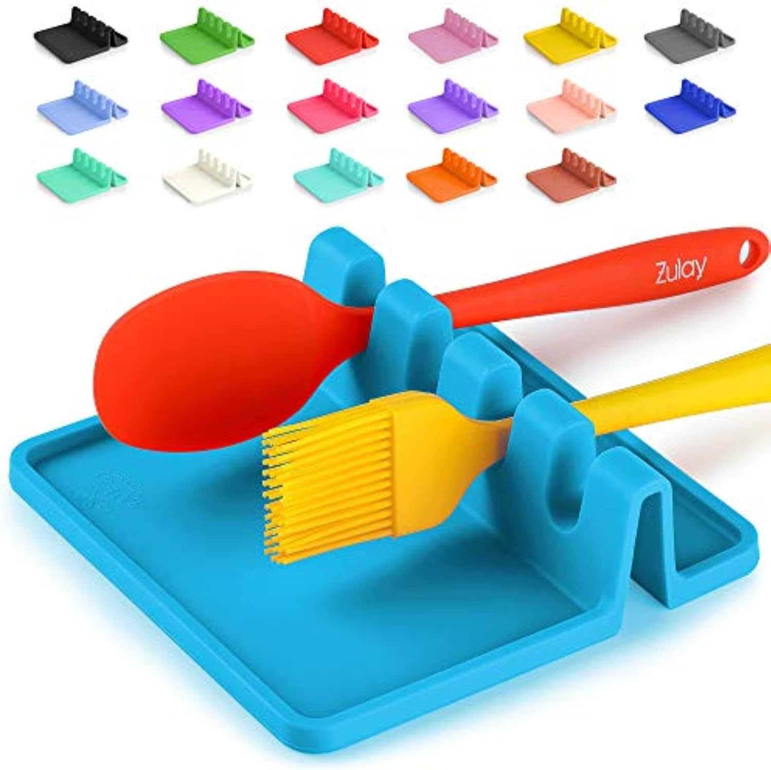 Zulay Kitchen Spoon Rest for Multiple Utensils High Heat - Resistant Silicone Drip Pad, BPA - Free Spoon Holder for Stove Top, Kitchen Gadget Holder for Ladles, Tongs, Cooking Spatula - Makes Great Gift - Homesidy.com