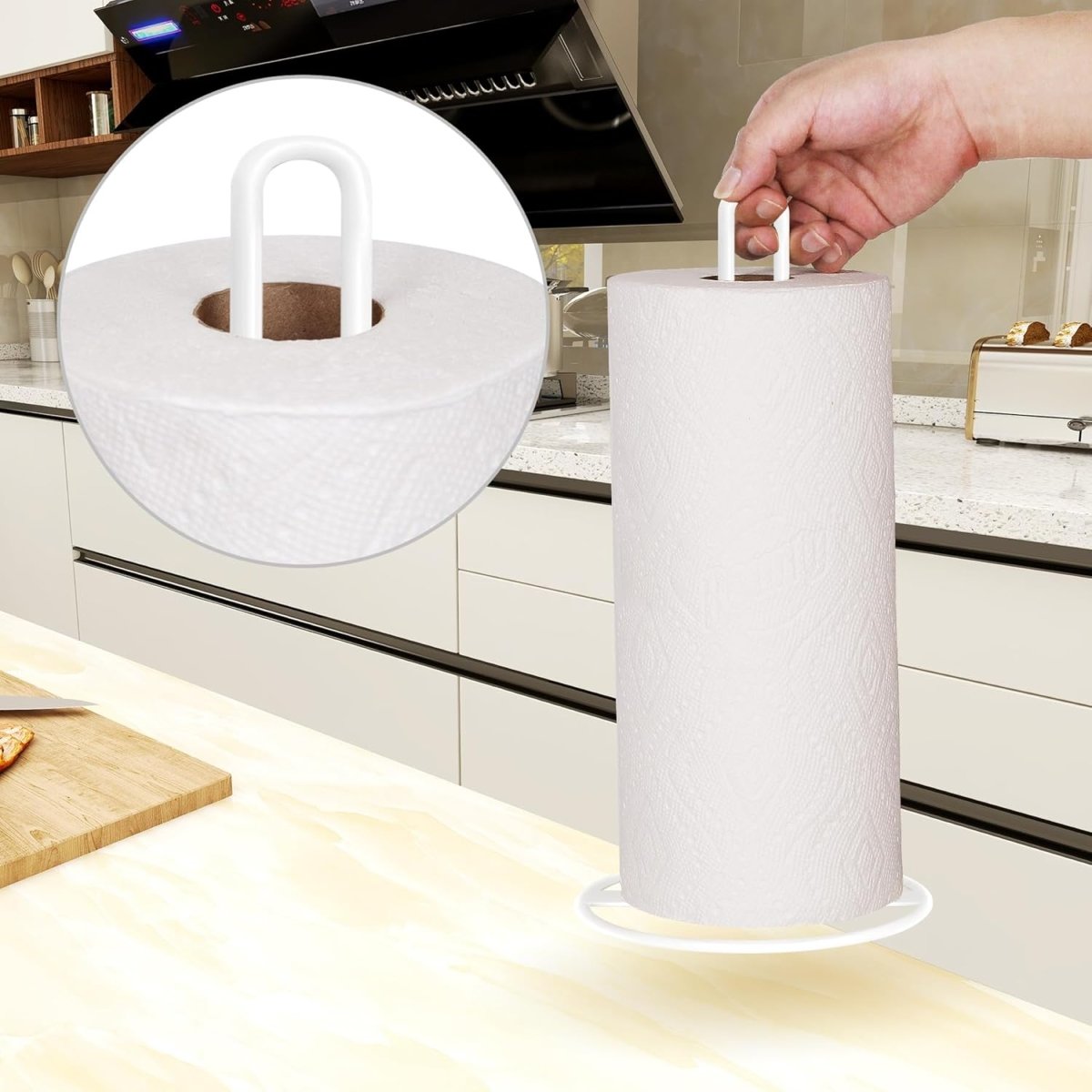 Paper Towel Holder Countertop, OBODING, Kitchen Paper Towel Stand Holder for Kitchen Organization and Storage, Paper Towel Holders for Standard and Large Size Rolls (Black) - Homesidy.com