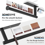 ASTOFLI Paper Towel Holder Under Cabinet No Drilling, Self Adhesive Paper Towel Holder Wall Mount for Kitchen Rack, Under Counter Napin Holder No Drill, 304 Stainless Steel Matte Black - Homesidy.com