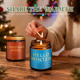 Winter Candle Gift Set, 4 Pack 7 oz Soy Scented Candles for Home, Christmas, Holiday &amp; Birthday Gifts for Women &amp; Men, Includes Hello Winter, Pine &amp; Cedarwood, Hot Cocoa, and Vanilla Cupcake - Homesidy.com
