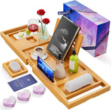 Premium Bathtub Tray Caddy, Expandable Bath Tray, Unique House Warming Gifts, New Home, Anniversary and Wedding Gifts for Couple, Bridal Shower Gift for Women - Homesidy.com