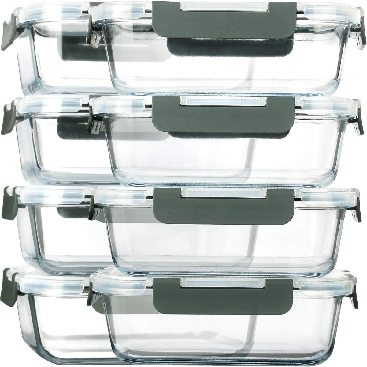 [8 - Pack,30 oz]Glass Meal Prep Containers,Glass Food Storage Containers,Airtight lunch Containers with Lids, Microwave, Oven, Freezer and Dishwasher - Homesidy.com