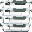 [8 - Pack,30 oz]Glass Meal Prep Containers,Glass Food Storage Containers,Airtight lunch Containers with Lids, Microwave, Oven, Freezer and Dishwasher - Homesidy.com