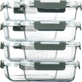 [8 - Pack,30 oz]Glass Meal Prep Containers,Glass Food Storage Containers,Airtight lunch Containers with Lids, Microwave, Oven, Freezer and Dishwasher - Homesidy.com