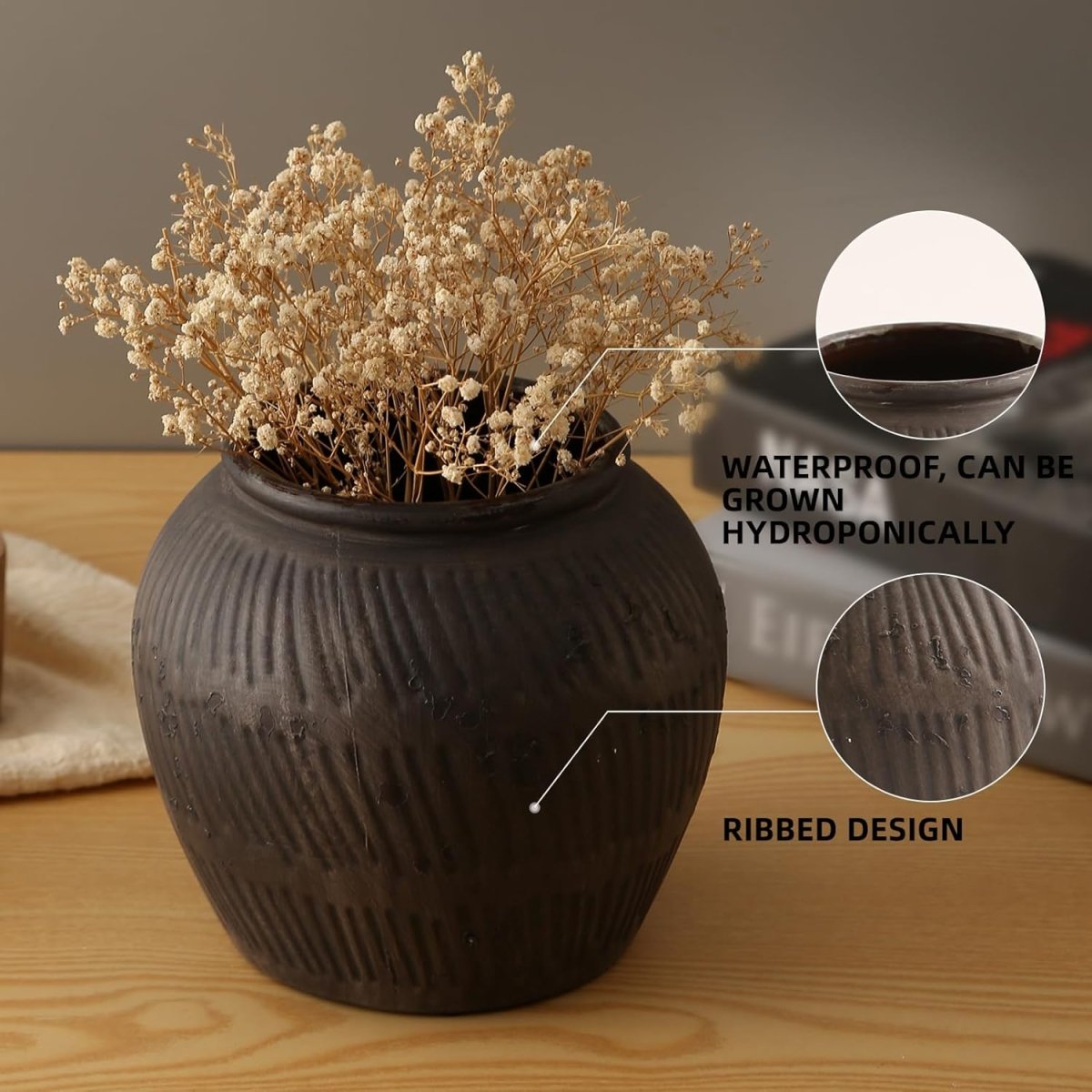 Rustic Vases for Home Decor. Ceramic Vase for Dining Table Decor. Terracotta Decorative Vase 6.1IN. ZSHLXM - Homesidy.com