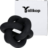 Yalikop 3 Link Wood Knot Decor - Hand Carved Coffee Table Decoration, Boho Chain Link Decor, Modern Shelf, Rustic Objects for Home Living Room Bedroom(White) - Homesidy.com