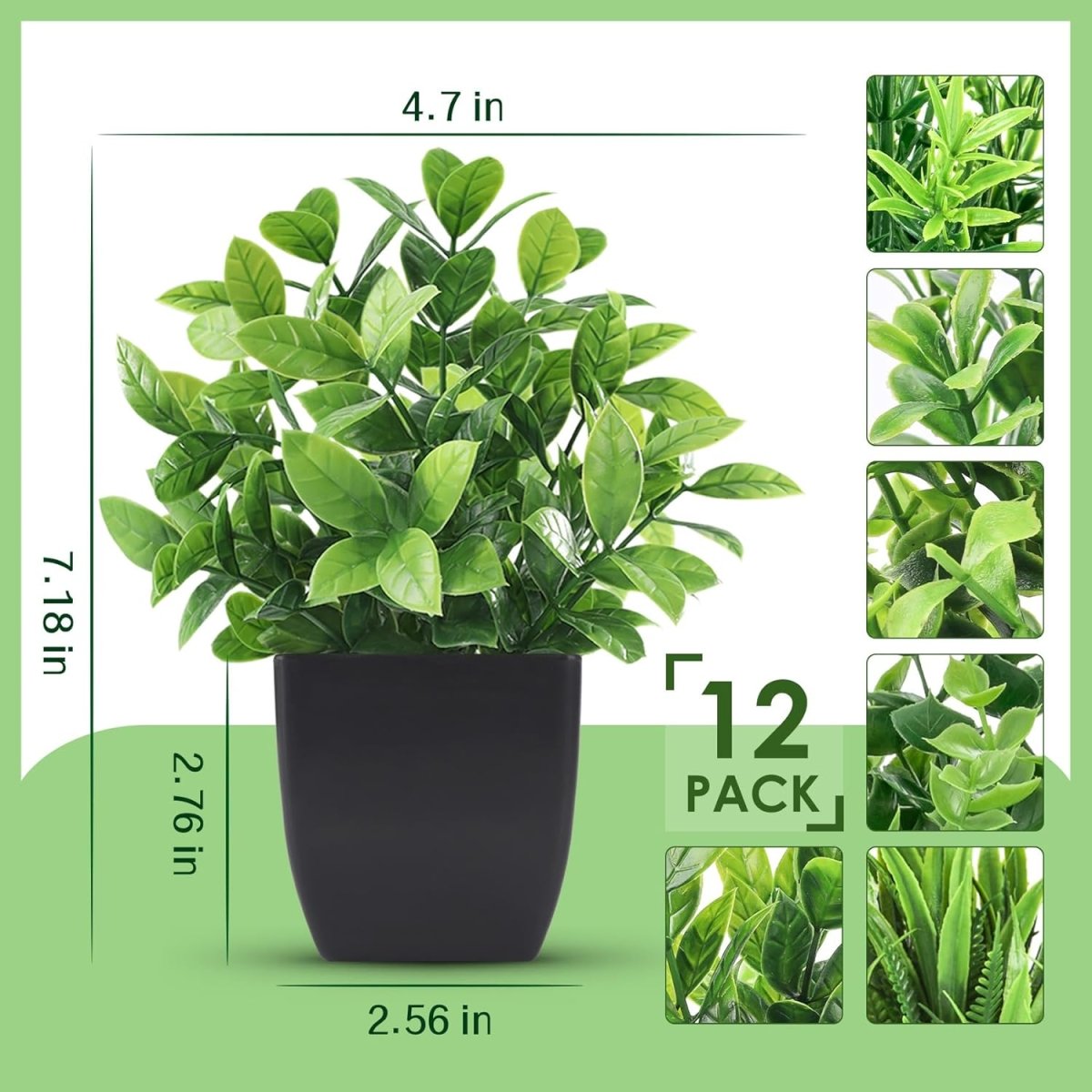 Der Rose 4 Pack Fake Plants Mini Artificial Greenery Potted Plants for Home Decor Indoor Office Table Room Farmhouse Bathroom Decor - Homesidy.com