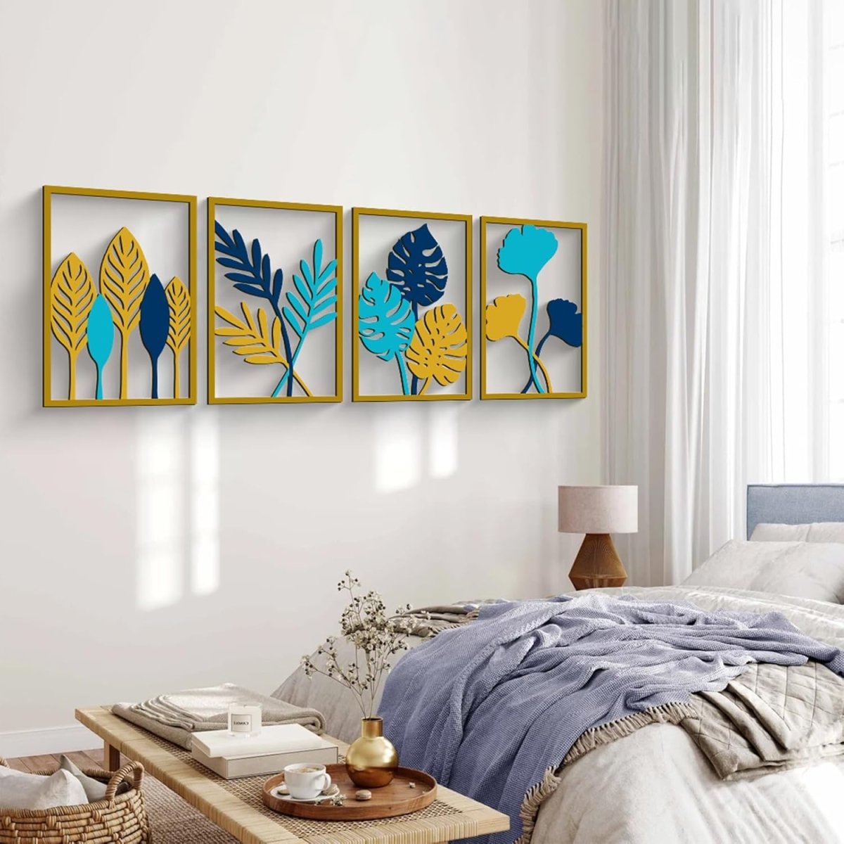 Glamativity 4 Pack Gold Wall Art Decor, Minimalist Single Line Real Metal Wall Art, Womans Body Shape Abstract Wall Art (Gold Classic Style, 17 x 11.8) - Homesidy.com