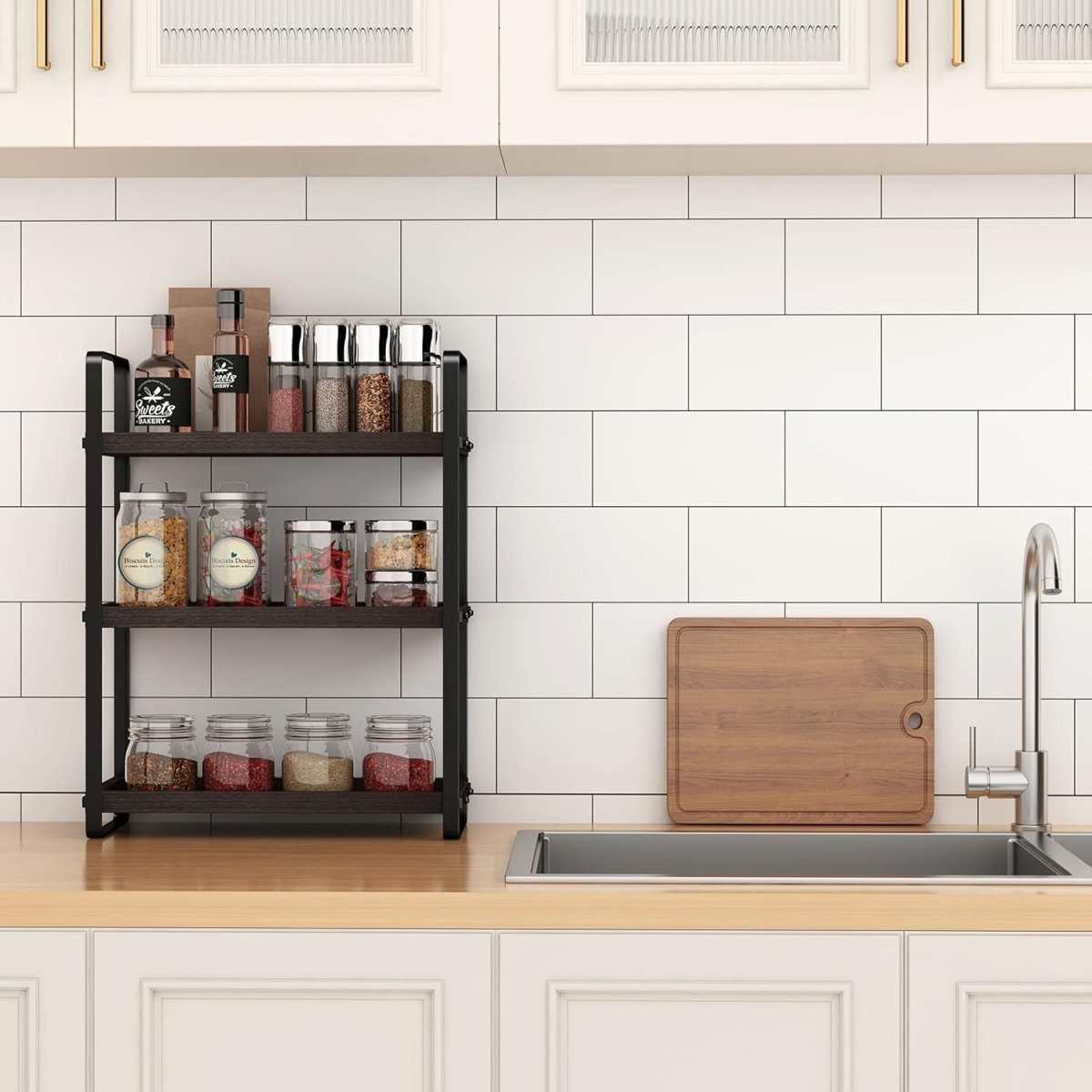HNRLOY Bathroom Counter Organizer,Bathroom Countertop Organizer,Counter Shelf,Countertop Storage,Organization and Storage,Makeup Shelf,Sink Caddy(Brown 3 Tier) - Homesidy.com