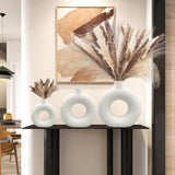Ceramic Vases Set of 2,Modern Vases for Home Decor, White Boho Style for Living Room Kitchen Mantle Bedroom Dining Table Office Farmhouse Decorative Design - Homesidy.com