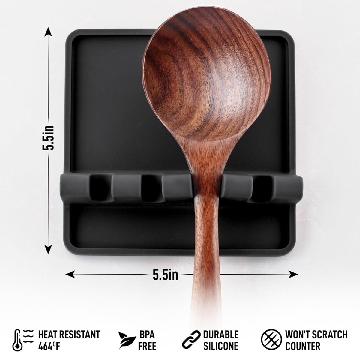 Zulay Kitchen Spoon Rest for Multiple Utensils High Heat - Resistant Silicone Drip Pad, BPA - Free Spoon Holder for Stove Top, Kitchen Gadget Holder for Ladles, Tongs, Cooking Spatula - Makes Great Gift - Homesidy.com