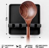 Zulay Kitchen Spoon Rest for Multiple Utensils High Heat - Resistant Silicone Drip Pad, BPA - Free Spoon Holder for Stove Top, Kitchen Gadget Holder for Ladles, Tongs, Cooking Spatula - Makes Great Gift - Homesidy.com
