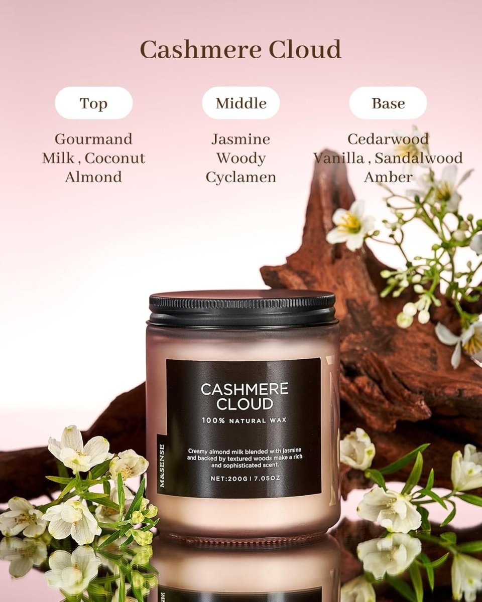M&amp;SENSE Ode to Winter Soy Candles Strong Scented, 2 Wick Jar Candle 19.4oz 110 Hour Long Lasting, Lavender Sandalwood Organic Natural Aromatherapy Candle Gifts Bedroom Bathroom Home Decor - Homesidy.com