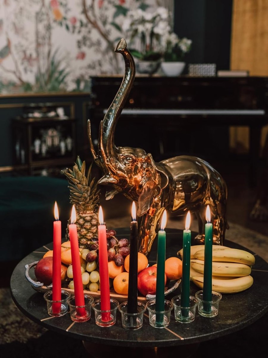 Topsics Kwanzaa Taper Candles Set of 7, 3 Red, 3 Green, 1 Black - 10 Inch Dripless Tall Candle Premium Quality Candles - Mishumaa Saba Candle - Homesidy.com
